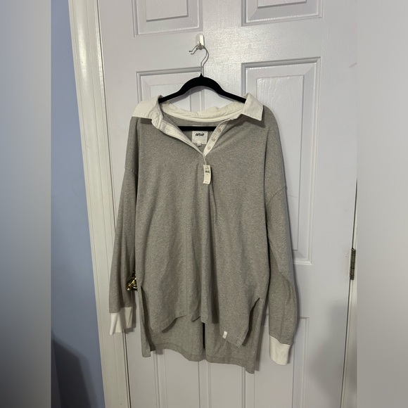 NWT Aerie Long Sleeve Oversized Polo - Picture 2 of 6